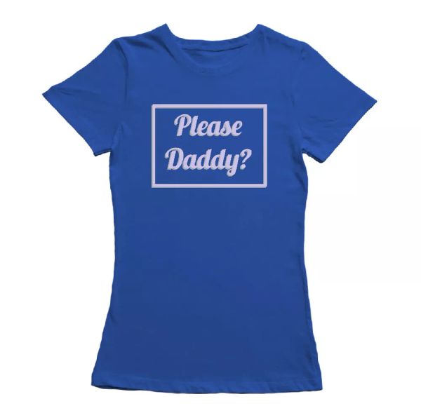 

trendy please daddy graphic women's t-shirt, White;black