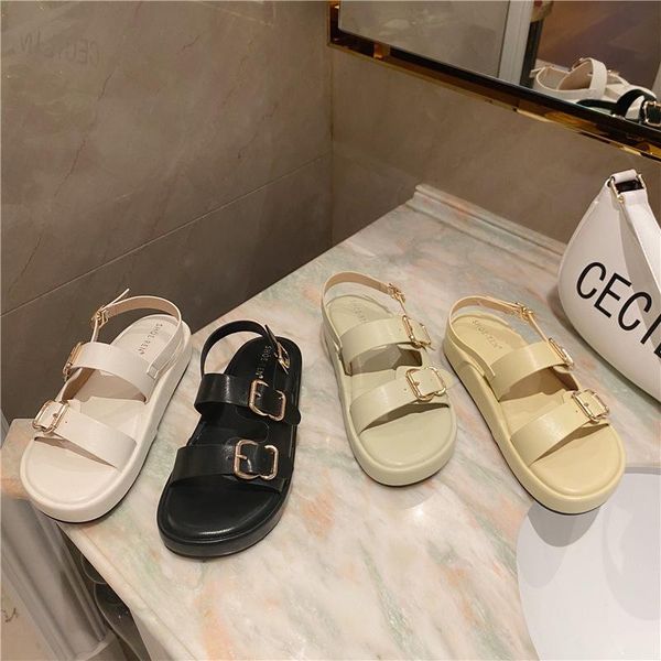 

sandals summer women's thick bottomed casual fashion beach, Black