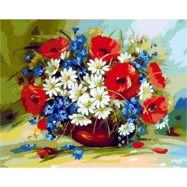 

paintings gatyztory frame flower diy painting by numbers canvas drawing handpainted kits gift uinique wall decor 60Ã75cm