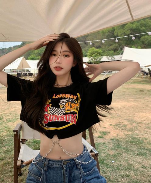 

punk style ropa mujer verano women's clothing summer tshirt casua lloose ulzzang crop short sleeve harajuku tees bf t-shirts t-shirt, White