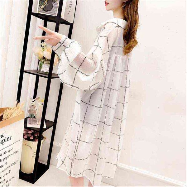 

women blouse shirts summer long loose plaid shirt black white chiffon kimono cardigan ladies sun