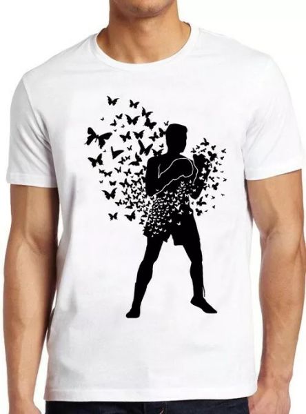 

muhammed ali float like a butterfly boxing box cool gift tee t shirt 4229, White;black