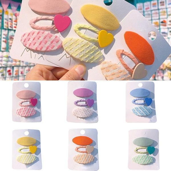 

hair accessories 3pcs snap clip cute oval nonslip barrette hairpin for baby girl hairgrip headwear, Slivery;white