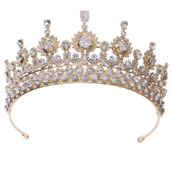 

hair clips & barrettes crystal queen bridal tiaras and crowns women rhinestone wedding jewelry baroque pageant diadem vintage party accessor, Golden;silver