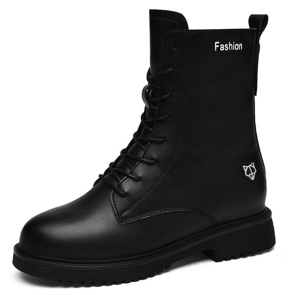 

boots women shoes british style martin fashionable casual thick bottom genuine leather short m0013 60hp, Black