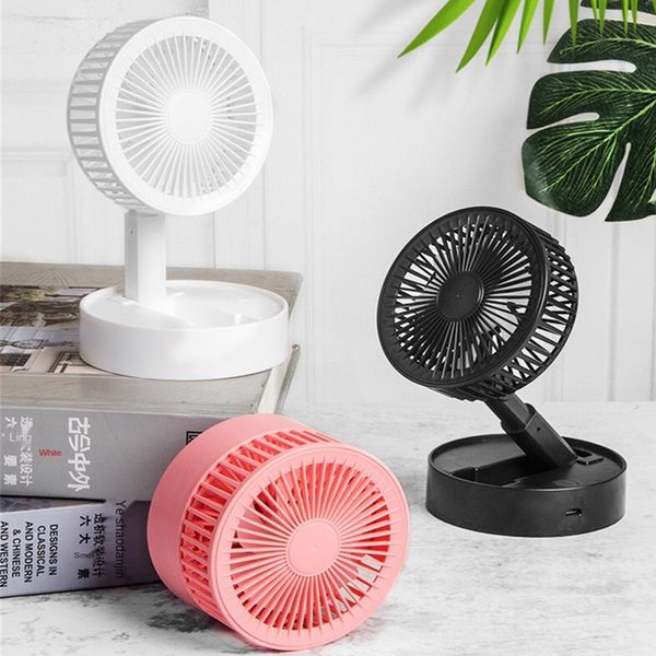 USB Electric Fan Office Recarregável Armazenamento doméstico Portátil Dobrável Fã Telescópico Ventilador Elétrico Portátil Pedidos Fãs Pequenos