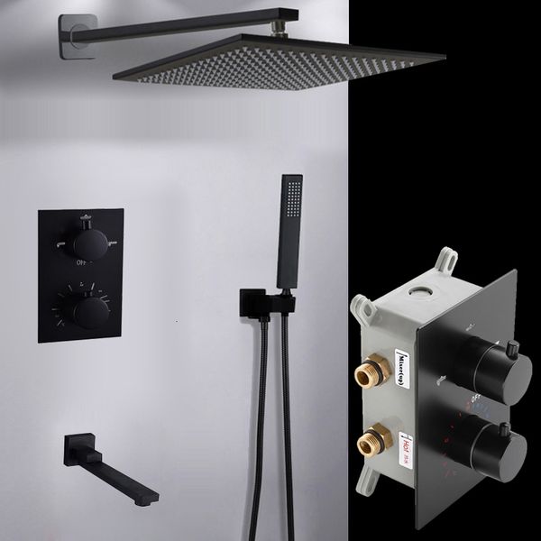 

bathroom shower sets black concealed mounted mixerbrass wall box mixing vae switch constant temperature faucets thermostatic oc7k