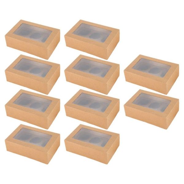 

gift wrap 10pcs cake wrapping boxes cupcake packing with windows (assorted color)