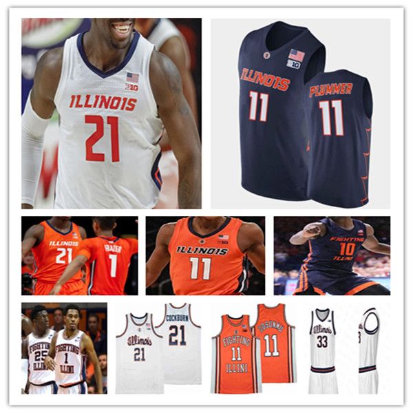 

2022 college illinois fighting illini basketball jersey ayo dosunmu kofi cockburn alfonso plummer jacob grandison frazier andre curbelo cole, Black