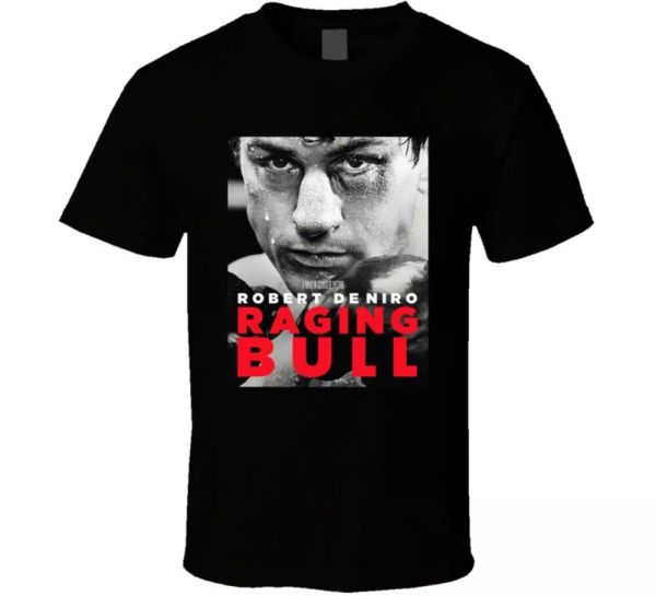 

raging bull robert de niro boxing movie fan t shirt, White;black