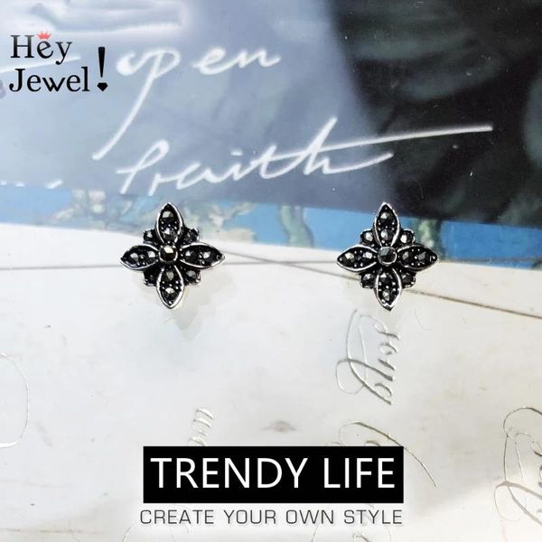 

brand sterling silver color stone flower star stud earrings trendy women jewelry floral motifs untuk wanita bijoux wholesale, Golden;silver