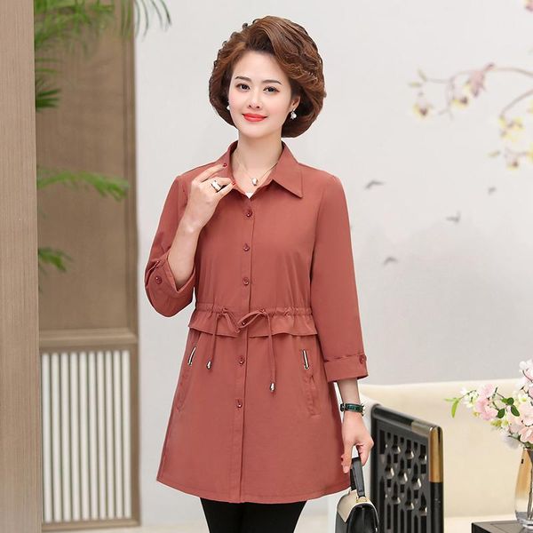 

women's trench coats 2021 spring autumn women coat korean fashion female thin lady windbreaker slim plus size outerwear, Tan;black