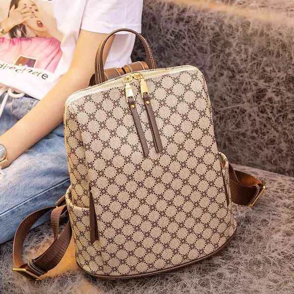 

leather backpack women's 2021 korean fashion versatile brand large capacity