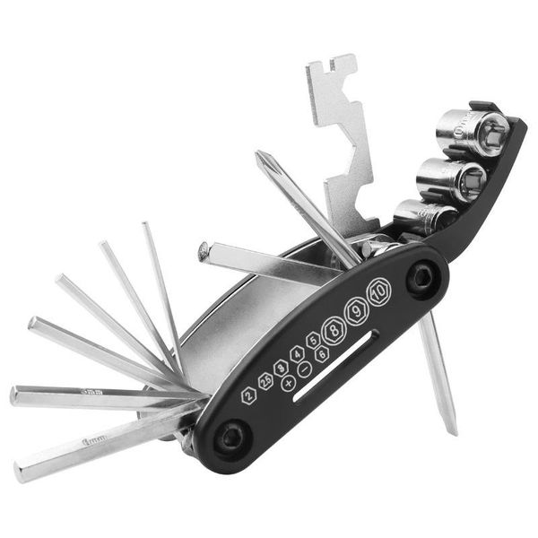 

tools 16 in 1 multi function mountain bike bicycle repair wrench screwdriver nut tire repairing kit sets hex spoke allen key