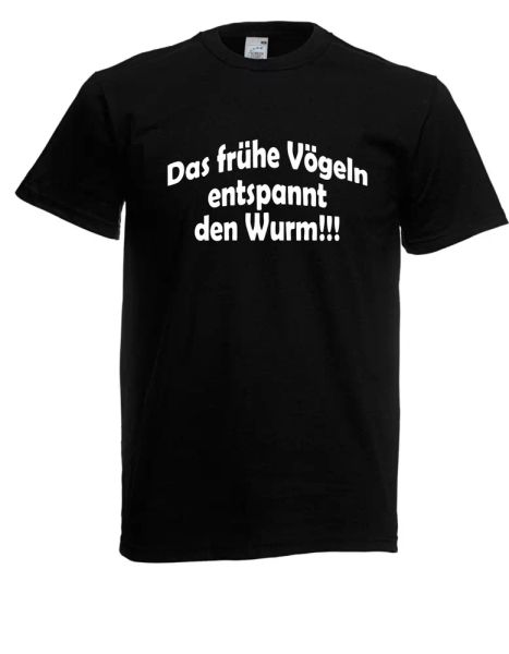 

mens t-shirt  the early birds relaxes the worm  size up to 5xl, White;black