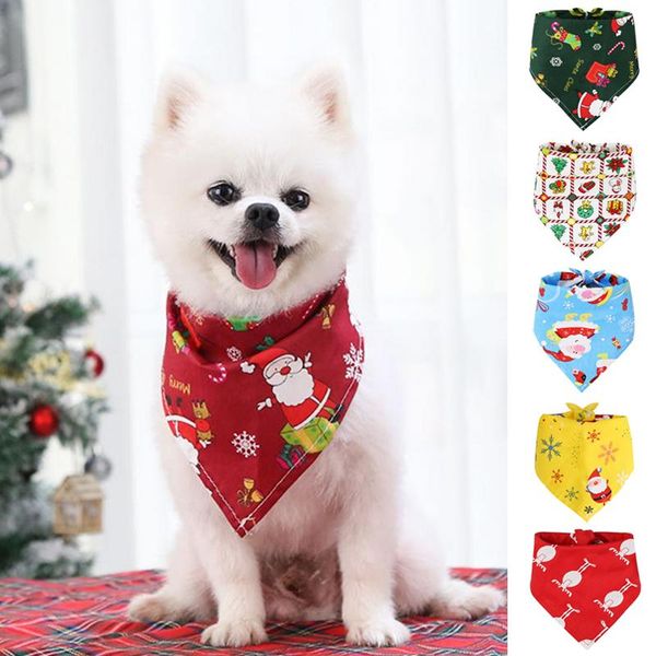

dog apparel christmas pet scarf cats triangle bandage xmas saliva towel happy year party decor gift puppy dogstriangle bib