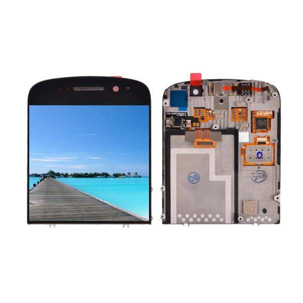 

lcd screen and digitizer full assembly with frame for blackberry q10