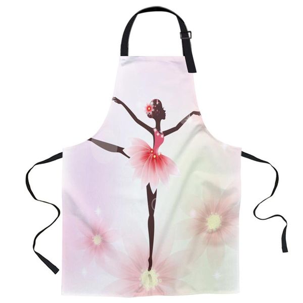 

aprons ballet girls flowers art printed kitchen cooking baking canvas sleeveless for women man kids home delantal cocina