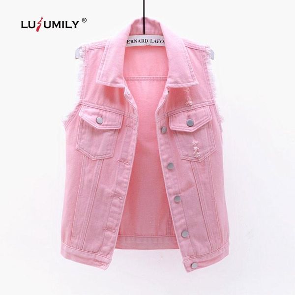 

women's vests lusumily denim vest women loose waistcoat plus size 5xl sleeveless cowboy outwear coat casual jeans jackets, Black;white