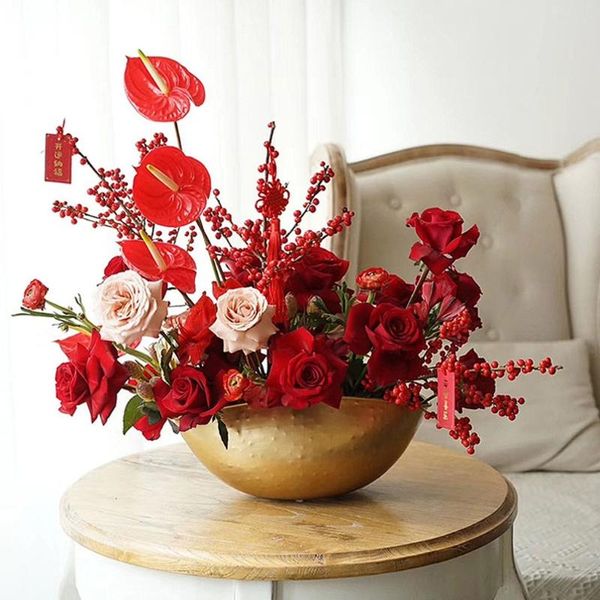 

gold metal flower pot planter vase succulent plant container ornament home decoration indoor outdoor planters & pots