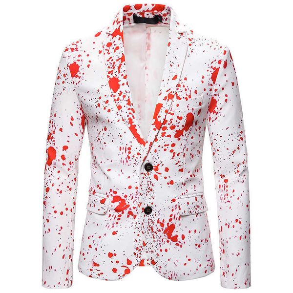 

blazers suits & 3d splash printing suit men's coat fashion, White;black