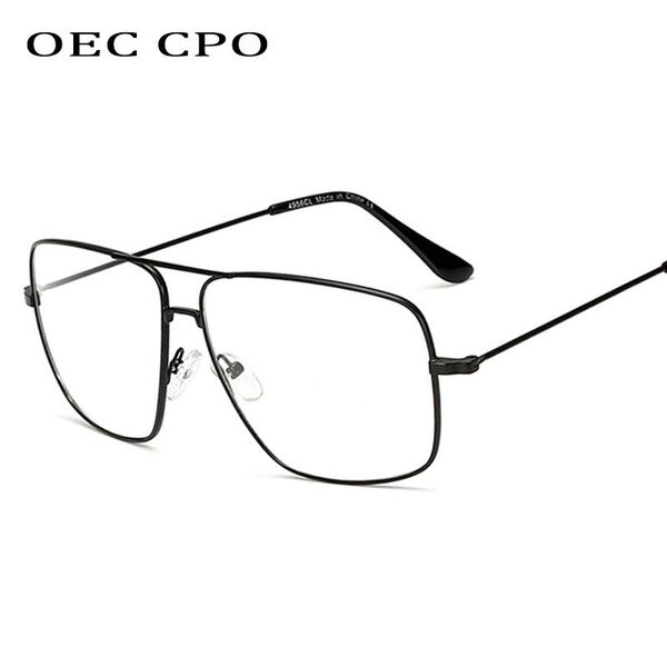 

fashion sunglasses frames oec cpo oversized transparent glasses frame women brand designer metal eyeglasses o142, Black