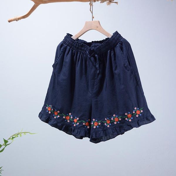 

women's shorts casual embroidery lace female cotton summer 2021 km804, White;black