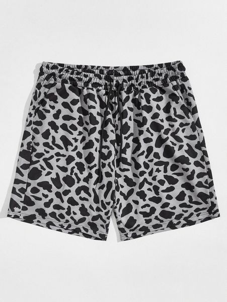 

men allover print drawstring shorts p4qa#, Black