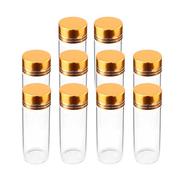 

storage bottles & jars 12pcs gold plating lid glass sealing transparent empty packaging holders