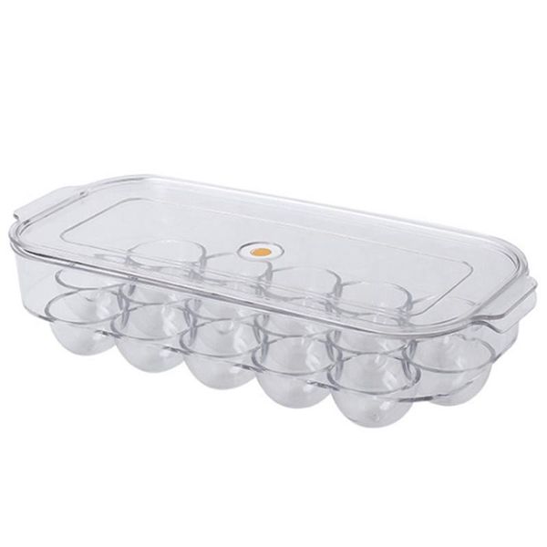 

storage bottles & jars egg holder clear plastic organizer cartons 16 slots container for refrigerator, fridge, kitchen with lid