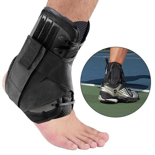 

ankle support gonex protective football brace guard for sprain tendonitis heel pain relief women men fitness, Blue;black