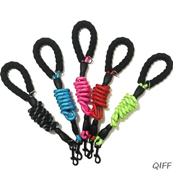 

dog collars & leashes pet rope lead strong training small medium large dogs leash reflective multicolor nylon anti-lost