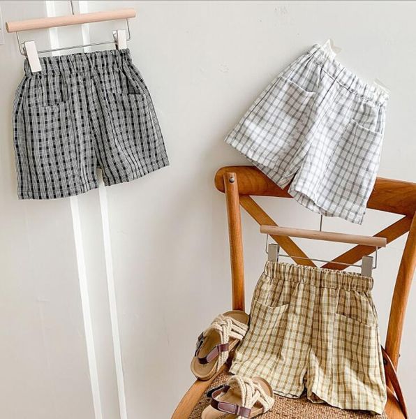 

arrival girls boys plaid shorts summer fashion kids 2-8 years cy225, Black