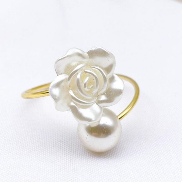 

napkin rings 12pcs el tableware pearl white flower button simple ring wedding decoration table accessories