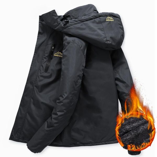 

men's jackets winter jacket men thick velvet warm parkas coats waterproof hooded 5xl plus size windbreaker military mountain overcoat, Black;brown