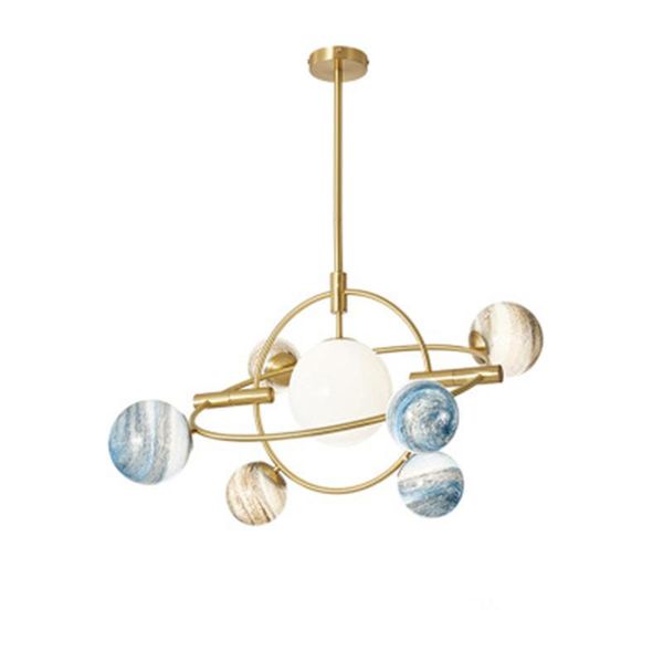 

chandeliers postmodern creative planet chandelier round glass universe earth shape art hanging light loft luminaire for living room bedroom