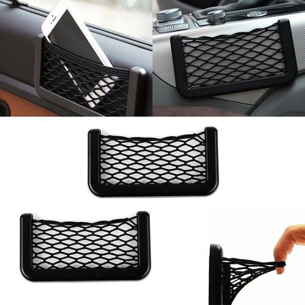 

car organizer phone wallet holder storage net plastic 15*8 cm 4pcs pocket mobile