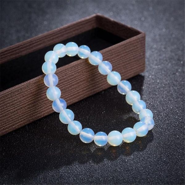 

charm bracelets 8mm korean natural white moonlight bracelet moonstone & bangles female crystal jewelry women, Golden;silver