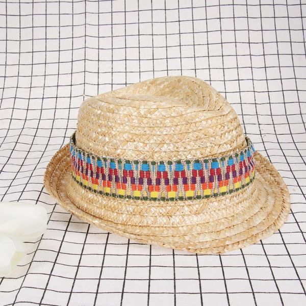 

straw hat mexican hawaii color strip for outdoor hats, Black;white