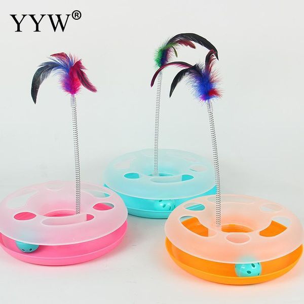 

colours cat training toys single layer amusement plate mouse spring turntable pet interactive supplies