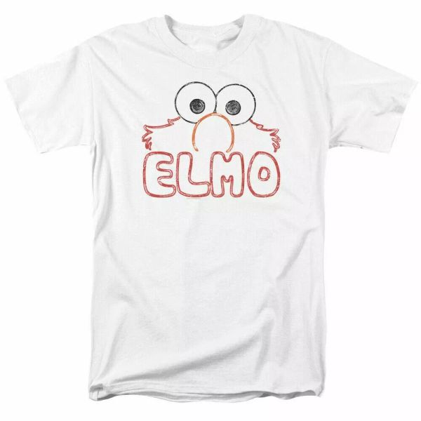 

sesame street elmo letters t shirt mens licensed classic tv show white, White;black