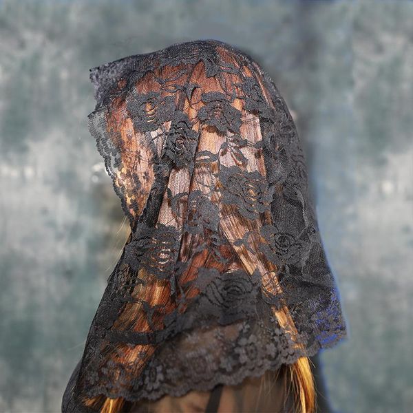 

bridal veils black lace veil mantilla for church catholic latin mass head covering vela negra voile dentelle