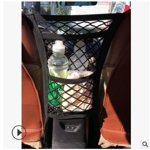 

car organizer seat net pocket storage block general double-layer bag supplies