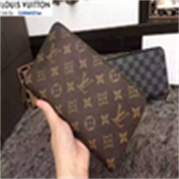 

real evening brand wallet compact designer wallet men luxury leather long m60003 chain wallets brown purse clutches flower key zipper card h, Red;black
