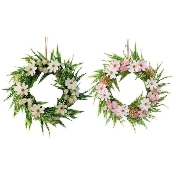 

decorative flowers & wreaths artificial daisy dandelion wreath for front door window wedding spring summer outdoor indoor home decor