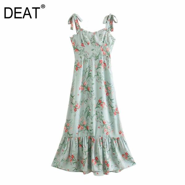 

[deat] tide fashion 2021 summer high waist knee-length tube sleeveless printing loose elegant sling dress women 13c246 casual dresses, Black;gray