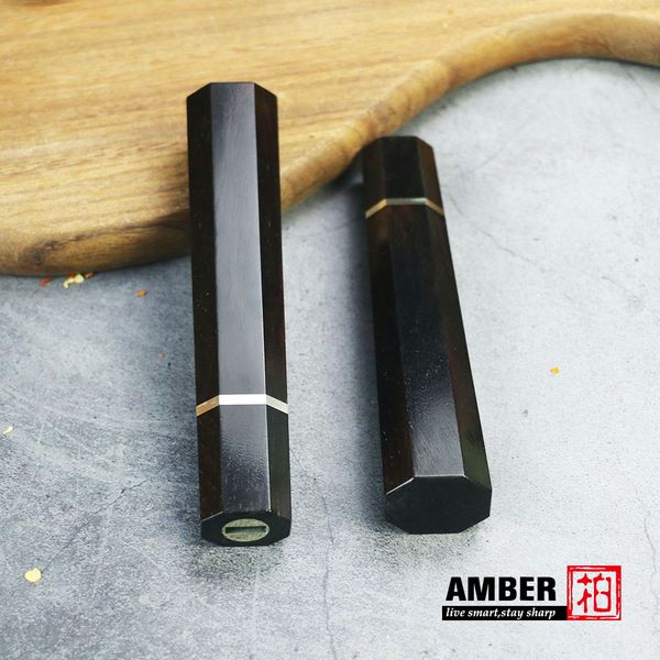 

diy knife hande materia back ebony natura wood octagona handicraft