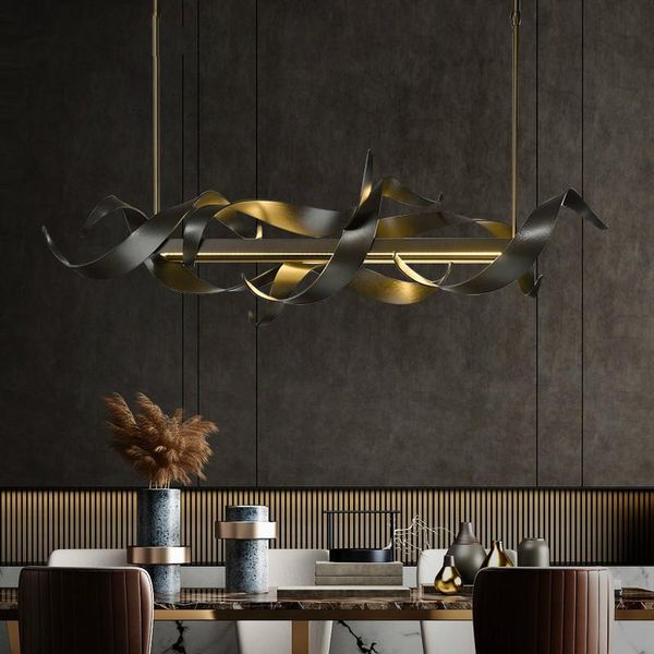 

pendant lamps ysn postmodern light luxury led restaurant lights decoration nordic front desk simple iron art bar hanging lamp