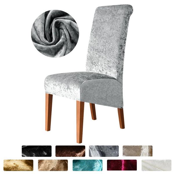 

chair covers 1 piece high back xl size cover velvet stretch europe style seat case for dining room wedding banquet