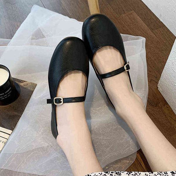 

dress shoes spring women flats black mary janes buckle strap lolita begie leather casual girls zapatos mujer 8942n 220309